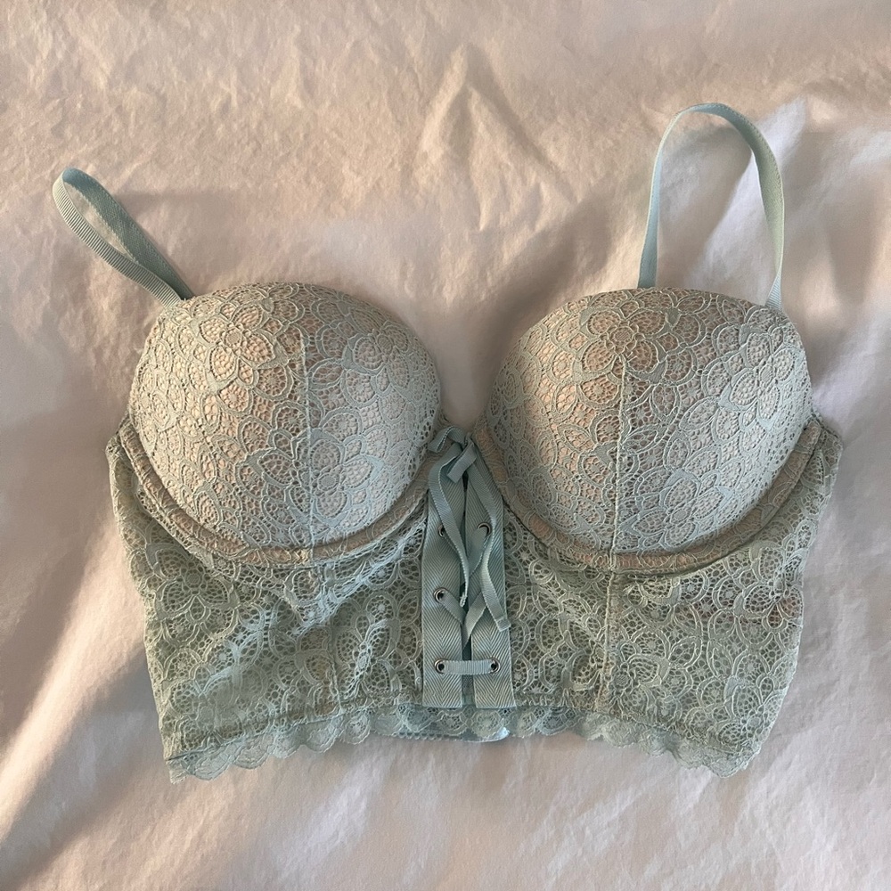 Victoria's Secret Lace Bustier in Soft Blue